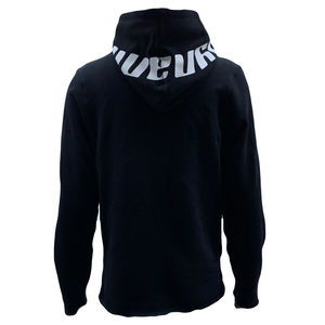 Sweat à capuche décontracté en coton à ourlet brut pour hommes, pull sans ficelle, sweats à capuche de sport surdimensionnés avec logo imprimé OEM - Product Image 2