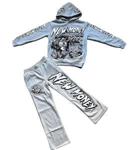 Survêtement surdimensionné en coton éponge de qualité supérieure, respirant, nouvelle arrivée 2026, logo personnalisé imprimé à l'écran, pour hommes - Product Image 1