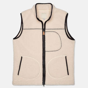 Elegante ropa de calle chaleco de lana personalizado con logotipo de impresión bordado cálido al aire libre chaqueta sin mangas OEM proveedor de fábrica - Product Image 1