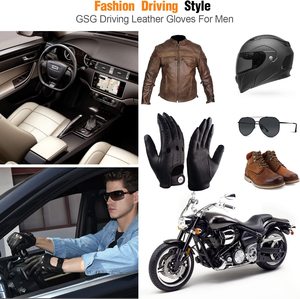 Gants de moto en cuir pour hommes 2025 Gants en peau de mouton Gants de conduite en cuir pour hommes avec écran tactile - Product Image 5