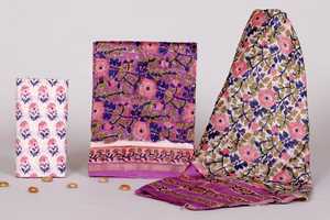 Custom Made Chanderi Silk <b>Block</b> <b>Printed</b> Dress Material for Girls & Ladies Dresses & for Resale. - Product Image 4