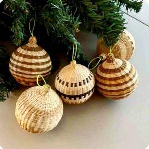 Juego ecológico Seagrass Christmas Ball Hanging Tree, para vacaciones de Navidad, decoración del hogar/SISU - Product Image 4