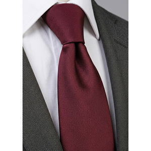 Burgundy Self-Striped Satin Woven Tie Set with Pocket Square and <b>Cufflinks</b> Gift PU Leather <b>Box</b> Included - Product Image 4