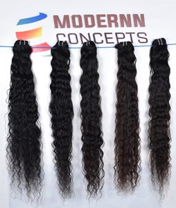 Vente en gros d'extensions de cheveux humains indiens vierges bouclés naturels cuticule brute alignée avec le style brillant Vague naturelle Vague profonde lâche - Product Image 4