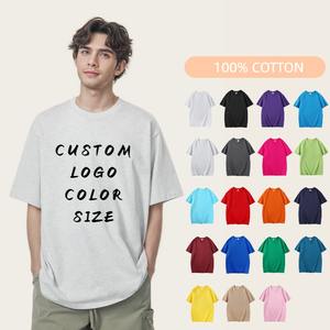 Personalizado Unisex 180GSM 200GSM camisetas pesado 100% algodón liso camiseta tamaño Regular Pour Hommes camisetas personalizadas con logotipo - Product Image 2