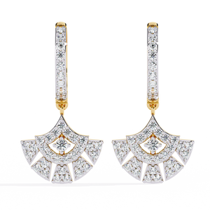Magnifiques boucles d'oreilles en or massif 18 carats avec diamants de laboratoire, plaquées rhodium, certifiées IGI, pour mariage et fiançailles - Product Image 1