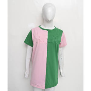 เสื้อยืดสไตล์สตรีทแฟชั่นเข้ารูประบายอากาศได้ดีปรับแต่งได้เสื้อลำลองทูโทนพร้อมโลโก้แบบนูนทันสมัย - Product Image 1