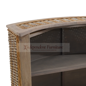 Wholesale Natural Grey Rattan Wicker Wood <b>Bar</b> Counter <b>Table</b> Furniture For Commercial Hotel Restaurant Cafe Resort Pub And Home - Product Image 3