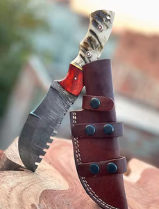 Couteau de chasse Bowie Tracker en acier Damas fait main, lame à pointe tombante, qualité supérieure, support OEM/ODM personnalisé en gros - Product Image 2