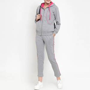 High Quality 100% Cotton Plain Oversized Two Piece Tracksuit High Quality Light <b>Weight</b> Customized Manufacture <b>Women</b> Tracksuits - Product Image 4