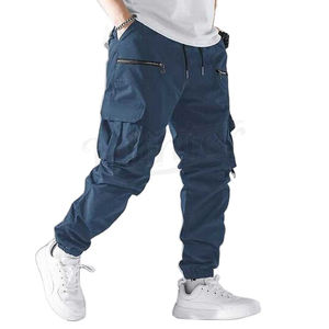 Pantalon décontracté homme de haute qualité en toile polyester/coton, teint uni, séchage rapide, respirant, coupe ajustée, taille élastique, collection 2026 - Product Image 2