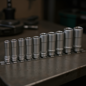 Hazet <b>12</b>-<b>Point</b> Long Metric Square 3/8'' <b>Sockets</b> Set with Traction Profile 10-Piece Set - Product Image 3