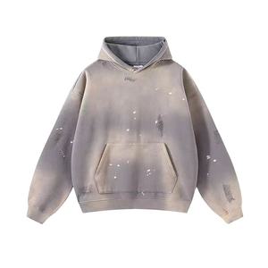 2025 Sudadera con capucha desgastada para hombre Sun Faded Ink Splatter estampado gráfico ropa de calle 100% algodón invierno Sun Faded 100% algodón invierno - Product Image 6