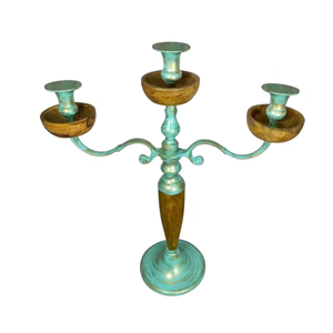 Bougeoir à 3 bras martelé Bougeoir pour maison, mariage, anniversaire, Saint-Valentin et Noël, décorations. - Product Image 6