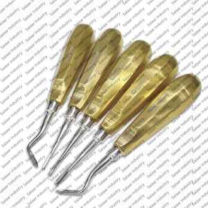 Juego de Elevadores Dentales de Acero Inoxidable Dorado, Elevadores Dentales Dentados y de Lucentización para Extracción de Dientes, ¡Gran Venta! - Product Image 2