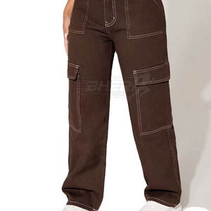 Nuevo estilo para uso al aire libre, pantalones vaqueros de lona para mujer, cintura media, Parte delantera plana, la mejor calidad, Color sólido, a prueba de viento, ropa de moda transpirable - Product Image 3