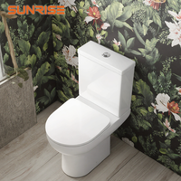 Toilette ronde Sunrise Space-Saving 550 mm |   Conception super compacte avec chasse d'eau sans rebord de 4,5/3 L