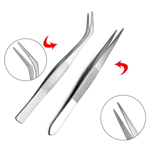 Pince à épiler professionnelle pour extension de cils pour pointe droite et incurvée pour pince à cils en acier inoxydable - Product Image 4