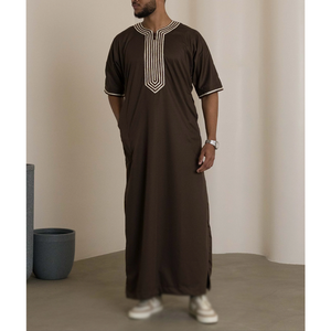 Tendencia Thobe para hombres Ropa musulmana Estilo marroquí Túnica Manga larga Jubba 2025 Venta al por mayor - Product Image 1