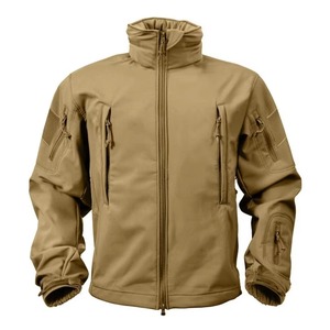 Veste tactique d'extérieur avec logo personnalisé pour hommes Manteau d'hiver tissé à capuche avec fermeture à glissière Vestes de chasse pour hommes - Product Image 1