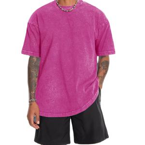 Wholesale Custom Vintage <b>Black</b> Oversize Acid Wash T Shirt for Men 230 Gsm Loose Heavy Cotton Summer Stock shirts - Product Image 4