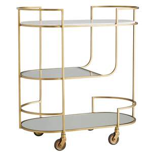 Gran oferta de dos niveles, carrito de noche de lujo, Metal de calidad Superior y con mesa de cristal para sala de estar, Hotel, estilo moderno - Product Image 2