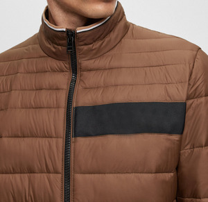 Chaqueta de Plumón Ligera para Hombre, Cuello Alto, Abrigo Cálido de Primavera, Ultra Suave, Transpirable, con Logotipo Frontal, Cortavientos - Product Image 3
