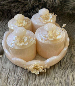 100%premium quality <b>decorative</b> resin jar set with tray - Product Image 3