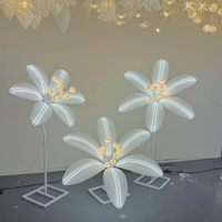 Fleur Jaune LED Décorative pour Scène, Accessoire de Mariage, Télécommande AC, Étanchéité IP44, Écologique, pour Salles de Mariage, Événements, Fêtes, Télescopique