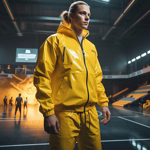 Haute Qualité Nylon Coupe-Vent Piste Ensemble Nouveau Design Coupe-Vent Fermeture Éclair Capuche Pantalon 2 Pièces Ensembles Garçons Hommes Coupe-Vent Survêtement - Product Image 4