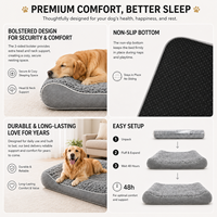 Lit pour chien de grande taille, lavable, écologique, luxueux et classique, avec mousse imperméable, confortable comme un canapé et housse amovible
