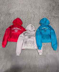 Haute Qualité Personnalisable Acide Lavage Zip Sweat Hommes En Détresse Unisexe Lâche Poids Lourd Hoodies avec Broderie pour L'hiver - Product Image 3