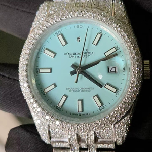 Montre automatique pour homme en acier inoxydable avec diamants en moissanite Miyota, style hip-hop glacé, bijoux de luxe tendance - Product Image 1