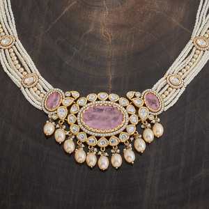 Kundan Necklace 174046 Elegant <b>Wedding</b> <b>Accessory</b> - Product Image 5