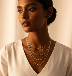 Haute qualité 925 argent minimaliste lien chaîne collier pour femmes multicouche moderne or plaqué rhodium pendentif mode quotidienne - Product Image 6