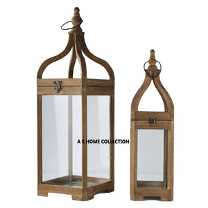 โคมไฟไม้อิสลามอินเดียพร้อมเชิงเทียนคอนกรีตสำเร็จรูปจากธรรมชาติที่มีคุณภาพสูงโดดเด่นและให้เป็นของขวัญ - Product Image 2