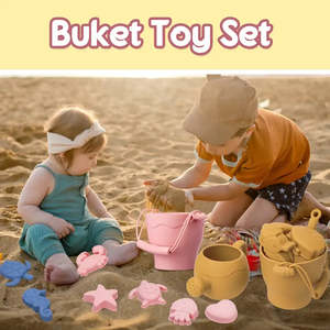 Jeux de plage en plastique pour enfants, jouets de plage d'été emballés dans un sac en filet pour enfants - Product Image 3