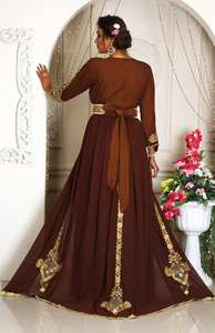 Nouveau Caftan Marocain de Mariage 2025 avec Perles Brodées Marron Élégant Ligne A de Créateur pour Femme Robe de Mariée Arabe - Product Image 5