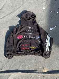 100% Cotton Customized <b>Hoodies</b> Solid Pattern Lined Collar Acid Washed Casual <b>Summer</b> Style Embroidered 3D Design Applique - Product Image 5