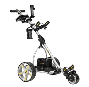Voiturette de golf électrique Bat Caddy X3R avec batterie au lithium 20Ah, télécommande, couleur argent, disponible - Product Image 1