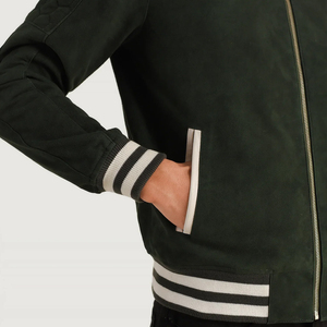 เสื้อแจ็คเก็ตบอมเบอร์ทรงโอเวอร์ไซส์สำหรับผู้ชาย  ลายปักตัวอักษร  กันลม  บุผ้าสำหรับฤดูหนาว - Product Image 6