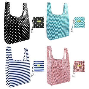 Custom Eco-Friendly Foldable <b>Nylon</b> Polyester <b>Tote</b> <b>Bag</b>, Reusable Shopping Grocery <b>Bag</b> <b>with</b> Logo - Product Image 1