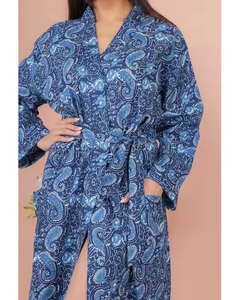 Albornoz tipo Kimono de algodón, cárdigan largo holgado, ropa de dormir, bata de playa de verano, perfecto para traje de baño, capa exterior - Product Image 4