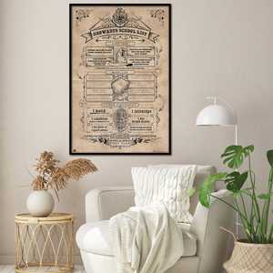 โปสเตอร์ตกแต่งผนังโรงเรียนฮอกวอตส์ แฮร์รี่ พอตเตอร์ พร้อมกฎระเบียบประจำบ้านและรายชื่อ - Product Image 4