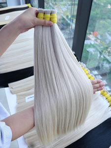 Cheveux humains vietnamiens de qualité supérieure, prix de gros, blond platine, tons froids, 22-24 pouces, cheveux Remy, lisses naturels, décolorés - Product Image 2