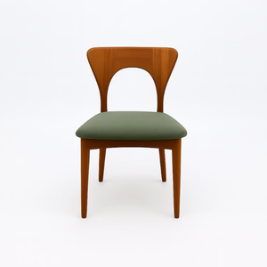 เก้าอี้รับประทานอาหารทำจากไม้สักเนื้อแข็งพร้อมพนักพิงที่เหมาะกับสรีระสำหรับรับประทานอาหารในร่มและกลางแจ้ง - Product Image 1