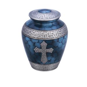 Urnes de crémation de luxe pour adultes, couleur bleue pour les cendres humaines, fournitures de funérailles de bonne qualité, pour les cendres à bas prix - Product Image 5