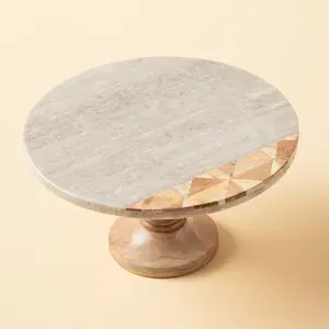 Présentoir à gâteau moderne contemporain finition dorée au design martelé pour hôtel et café de fête d'anniversaire - Product Image 4