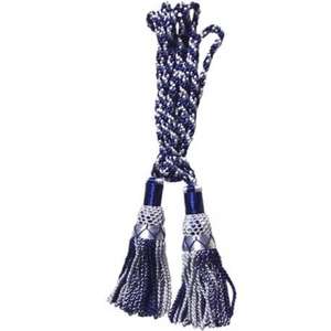 This is a set of navy blue and silver silk bagpipe <b>cords</b> - Product Image 1