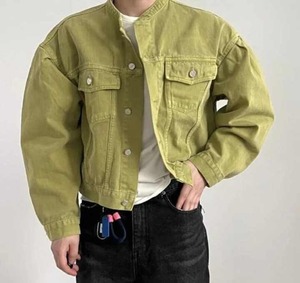 2025 Nueva chaqueta vaquera de calle para hombre con diseño Original aspecto lavado y cuello levantado - Product Image 1